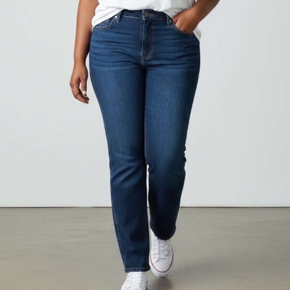 Levis 505 Straight Leg Jeans Womens 14 Dark Wash Blue‎ Mid Rise Denim classic